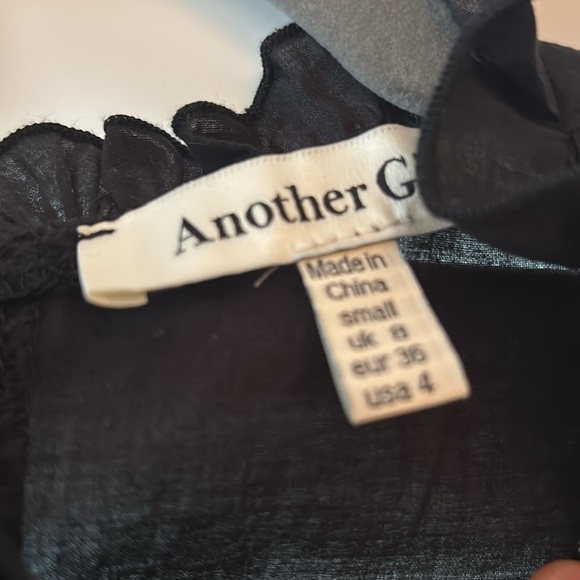 Another Girl Floral Embroidered Black Dress- size small (4) - Picture 8 of 8